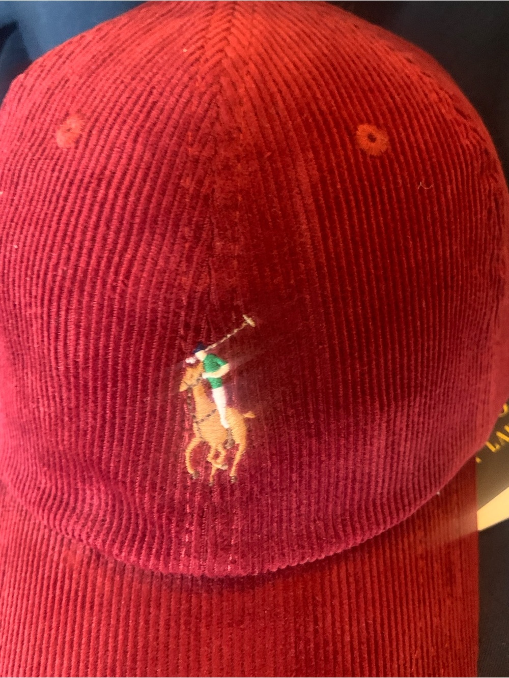 Ralph Lauren Burgundy Corduroy Polo Cap - Picture 5 of 8